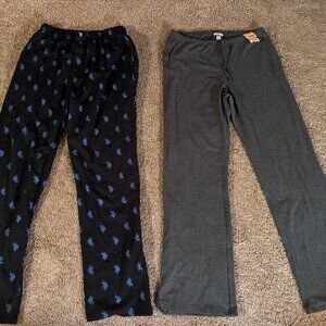 Lot Of 2 Women's LOUNGE PANTS - Ralph Lauren (sz L) + Old Navy (sz M)